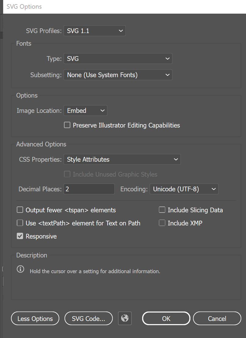 SVG output for manual charts